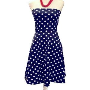 The Limited - Navy & White Polka Dot A Line Dress